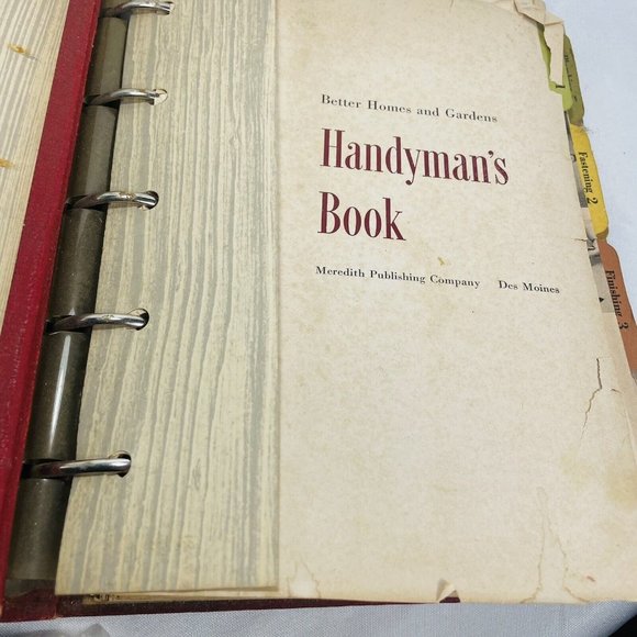 Better Homes and Gardens HANDYMAN'S BOOK 1951 Red 5 Ring Binder Vintage Smell - Picture 4 of 13